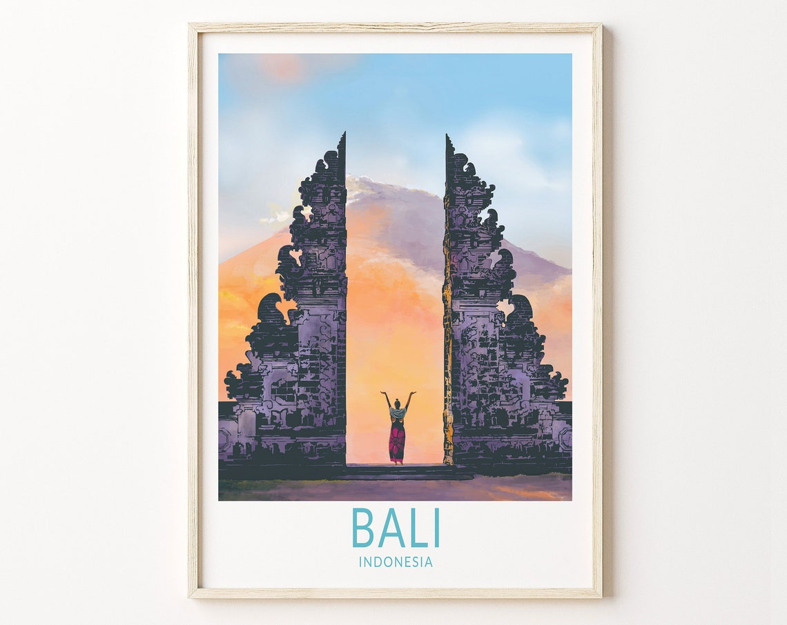 Bali Indonesia Travel Poster Wall Art Bali Indonesia Poster Indonesia Wall Art Bali Travel Print Travel Gift Birthday Gifts