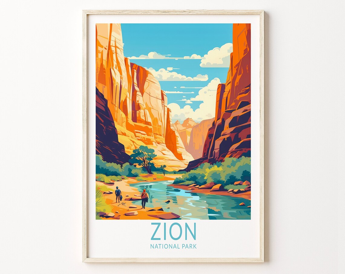 Zion National Park Personalized Travel Poster