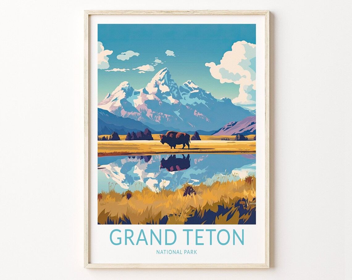 Grand Teton National Park Travel Poster Art Print
