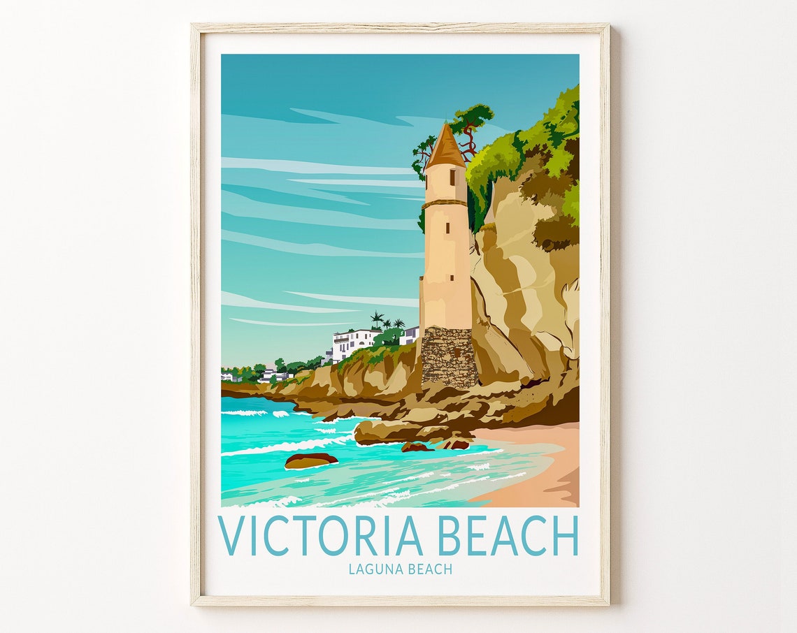 Laguna Victoria Beach California Travel Poster California Wall Art Laguna Victoria Beach Print Birthday Gifts Home Decor