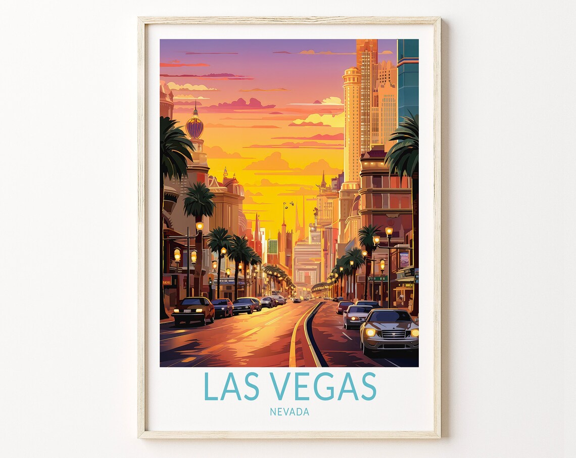 Las Vegas Nevada Poster Wall Art Las Vegas Nevada Travel Poster Las Vegas Nevada Travel Poster Home Decor Traveler Gift