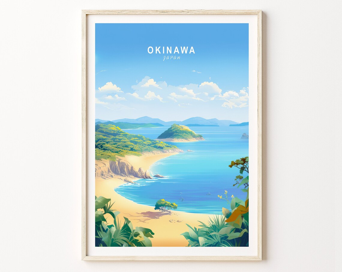 Okinawa Japan Tropical Beach Island Coast Paradise Travel Poster