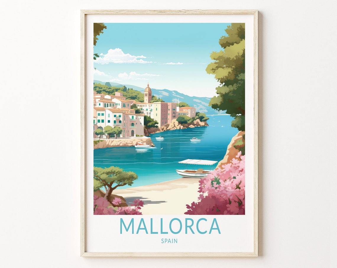 Mallorca Spain Travel Print Mallorca Spain Travel Poster Gifts Print Spain Coastal Wall Art Mallorca Island Travels Birthday Gifts