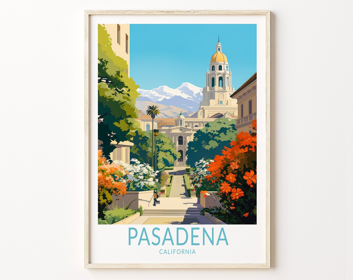 Pasadena Travel Poster, Los Angeles California