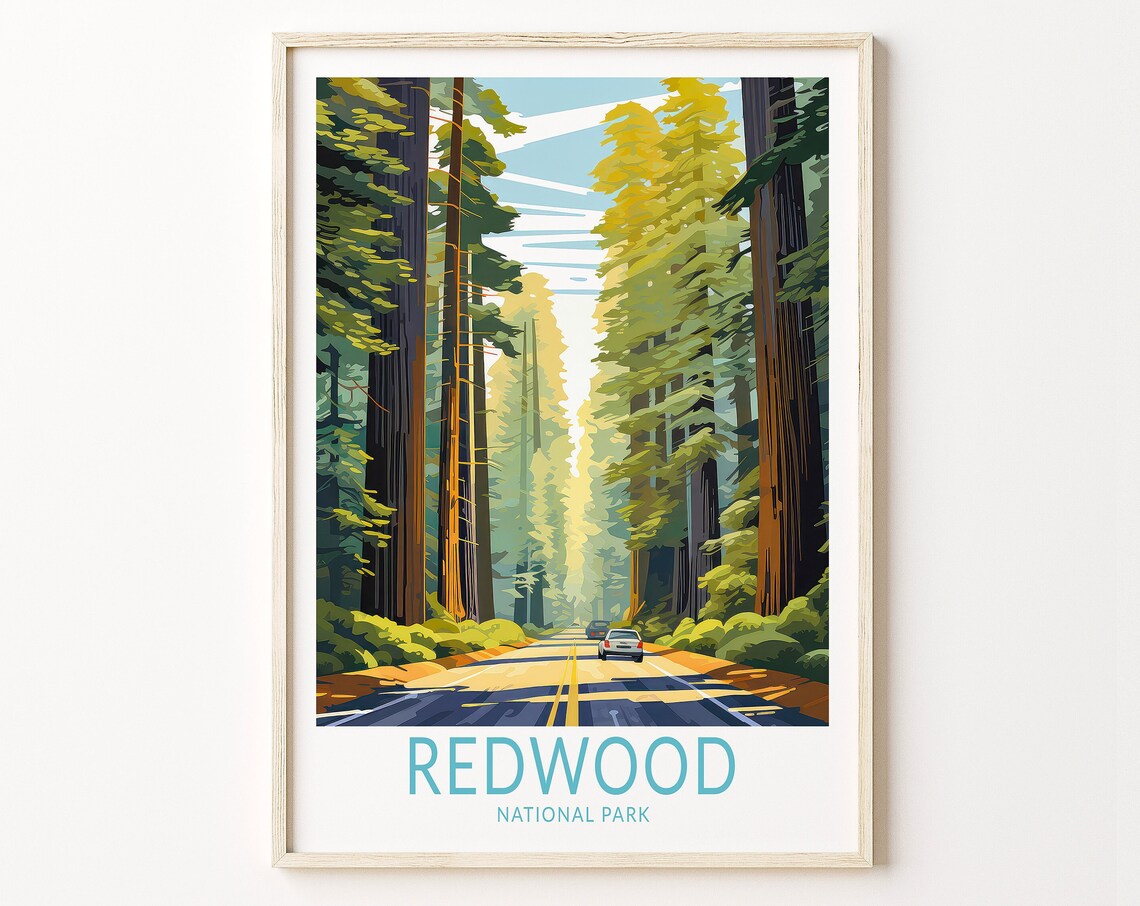Redwood National Park Custom Travel Poster