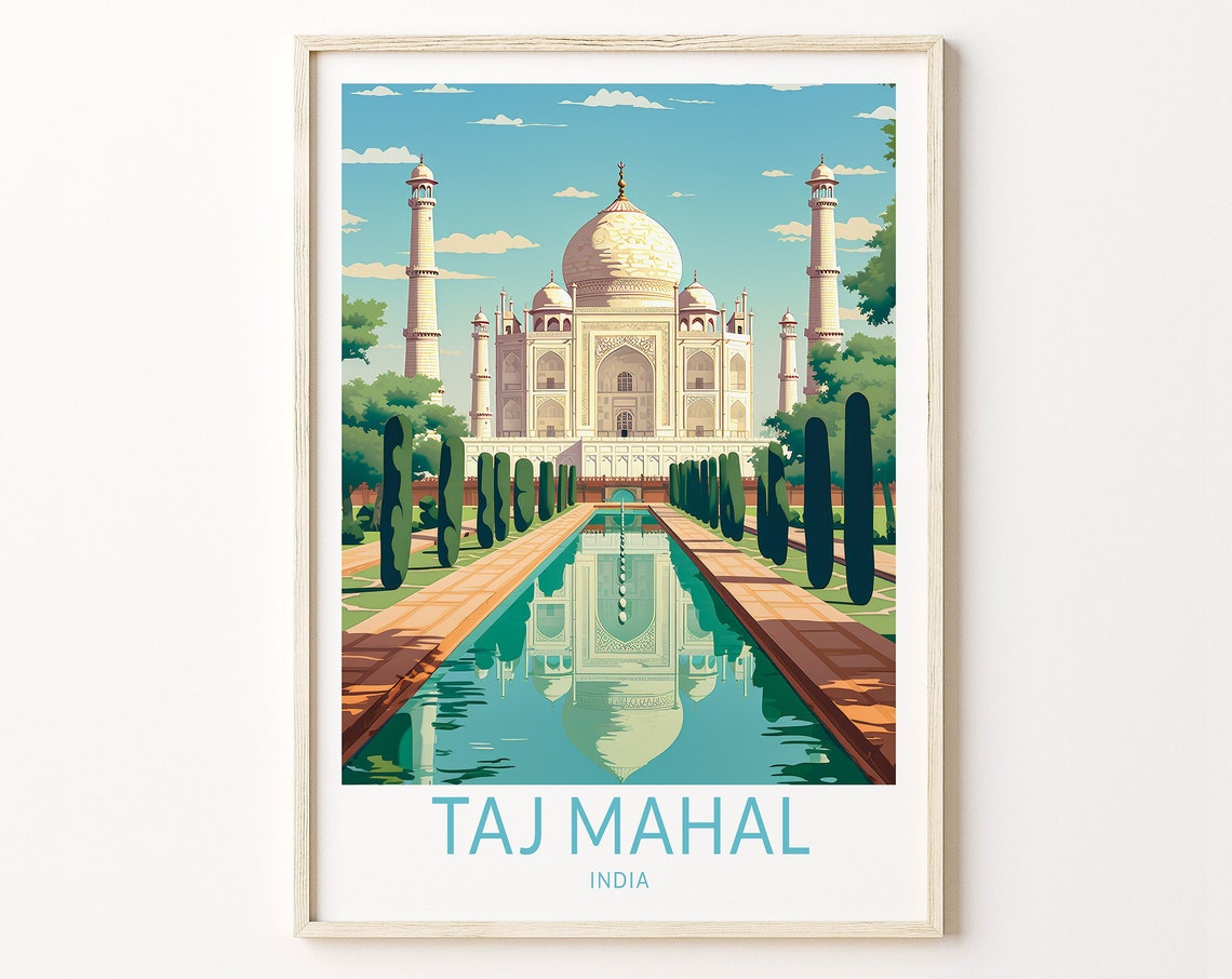 Taj Mahal India Travel Print Taj Mahal Hawa Mahal Poster Print Taj Mahal Wall Art India Taj Mahal Wall Decor India Travel Gifts