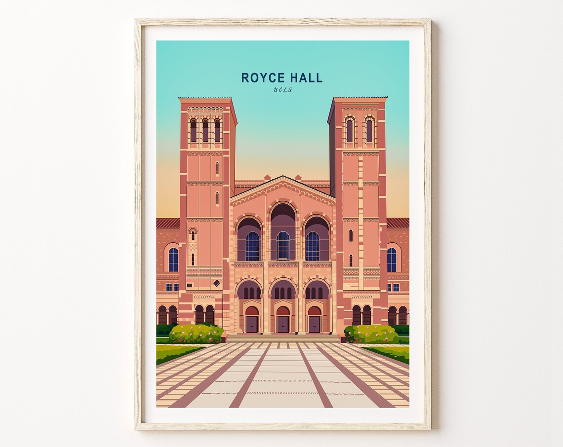 Royce Hall UCLA Los Angeles Campus Landmark Graduation Art Poster