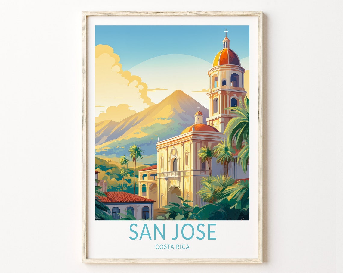 San Jose Costa Rica Travel Poster Wall Art Costa Rica Poster Costa Rica San Jose Wall Art Travel Poster Gift Birthday Gifts