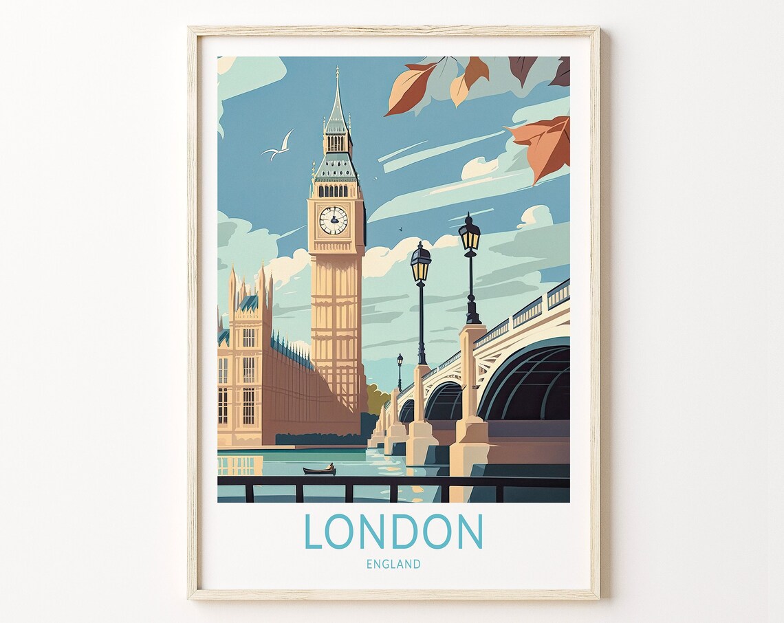 London Big Ben England Travel Poster, Wall Decor