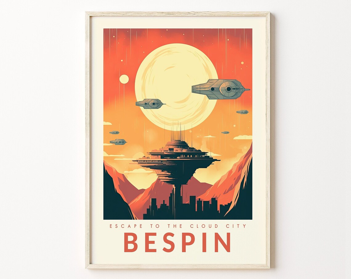 Star Wars Bespin Retro Travel Poster, Original Trilogy