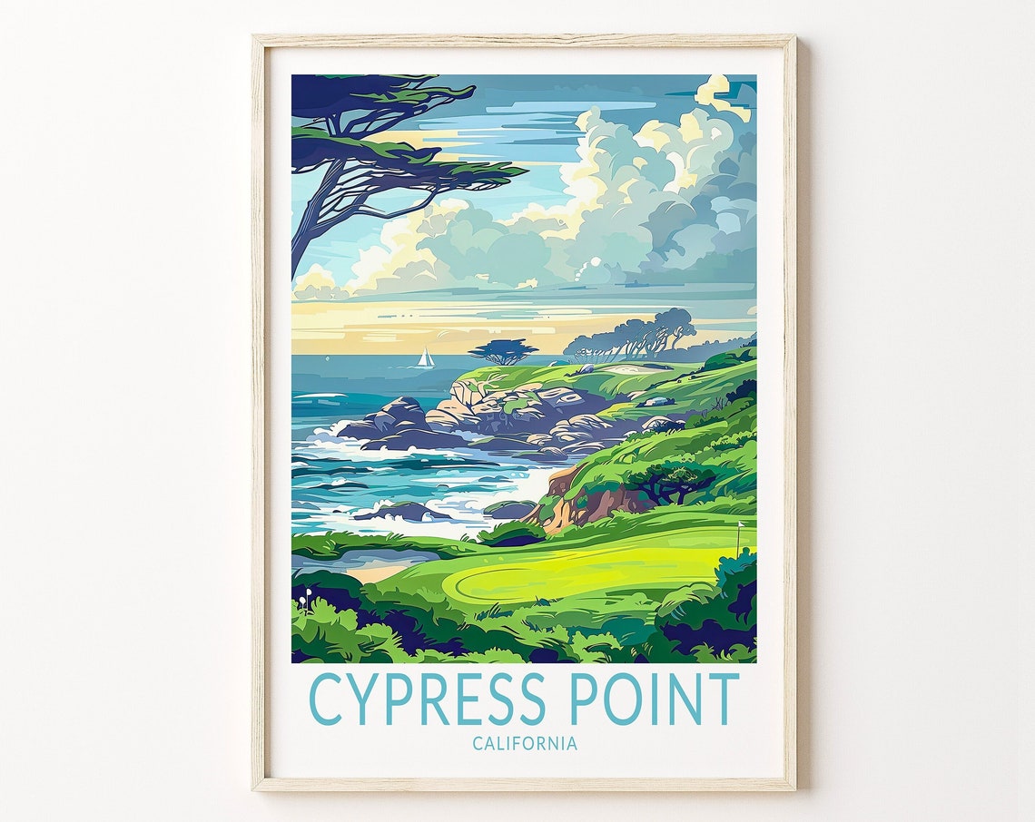 Cypress Point Travel Poster California Wall Art California Cypress Point Print Custom City Travel Poster Birthday Gifts