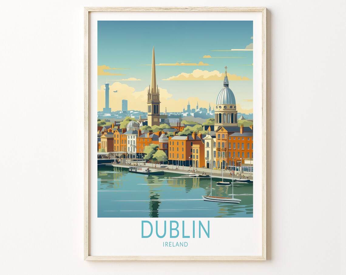 Dublin Ireland Travel Poster Dublin Ireland Poster Print Ireland Custom Travel Print Personalized Travel Poster Birthday Gifts