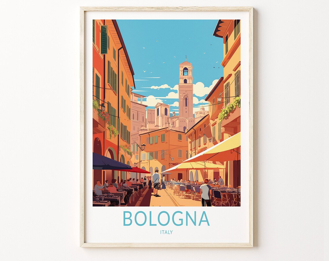 Bologna Travel Poster, Italy Travel Poster