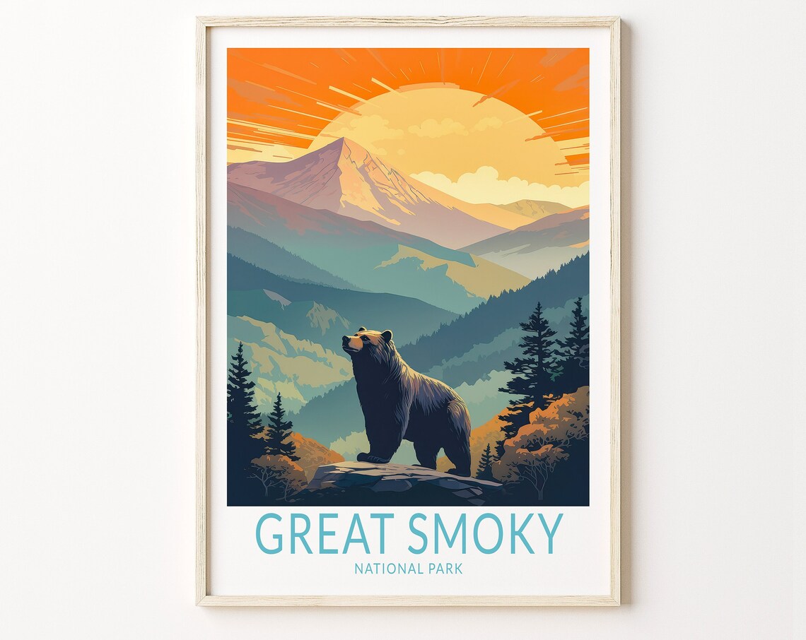 Great Smoky National Park Travel Poster Art Print