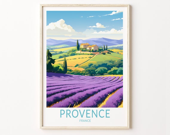 Provence France Travel Poster, Provence Landscape