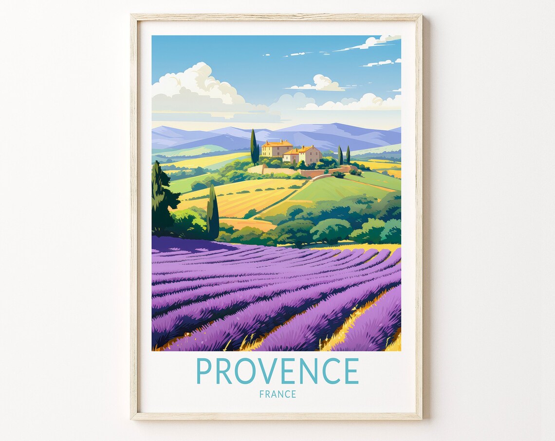 Provence France Travel Poster, Provence Landscape