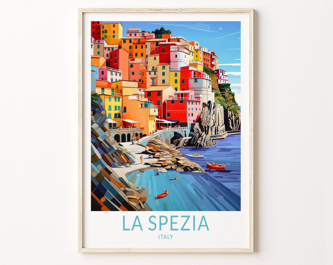 La Spezia Italy Travel Print La Spezia Travel Poster Print Portofino La Spezia City Wall Art Italy Travel Coast Wall Decor