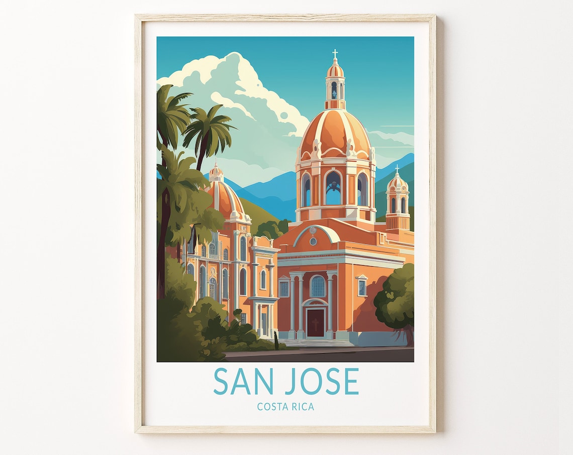 San Jose Costa Rica Travel Poster, Wall Art Print