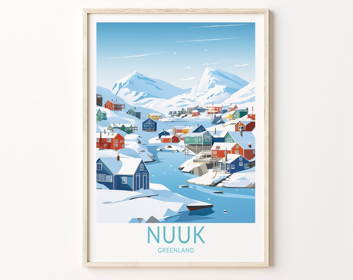 Nuuk Greenland Vintage Travel Poster