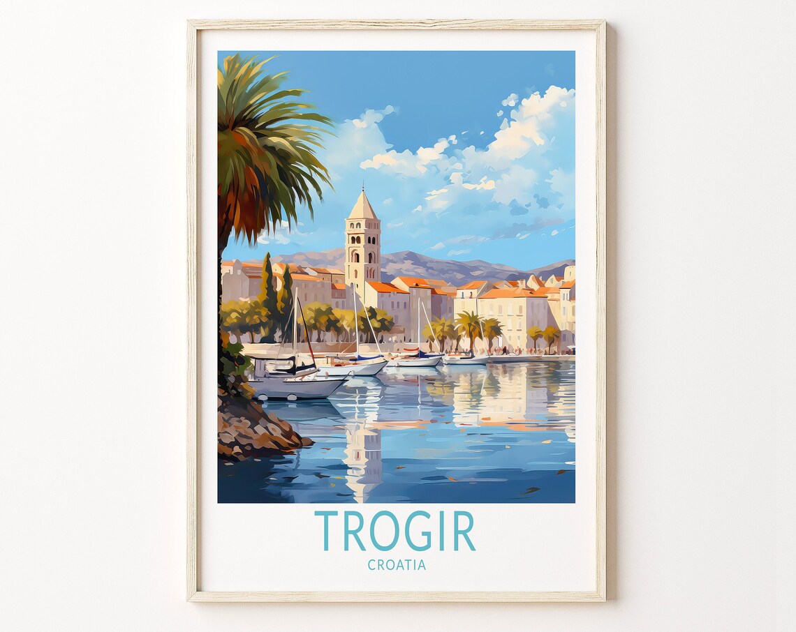 Trogir Travel Poster, Croatia Wall Art Print