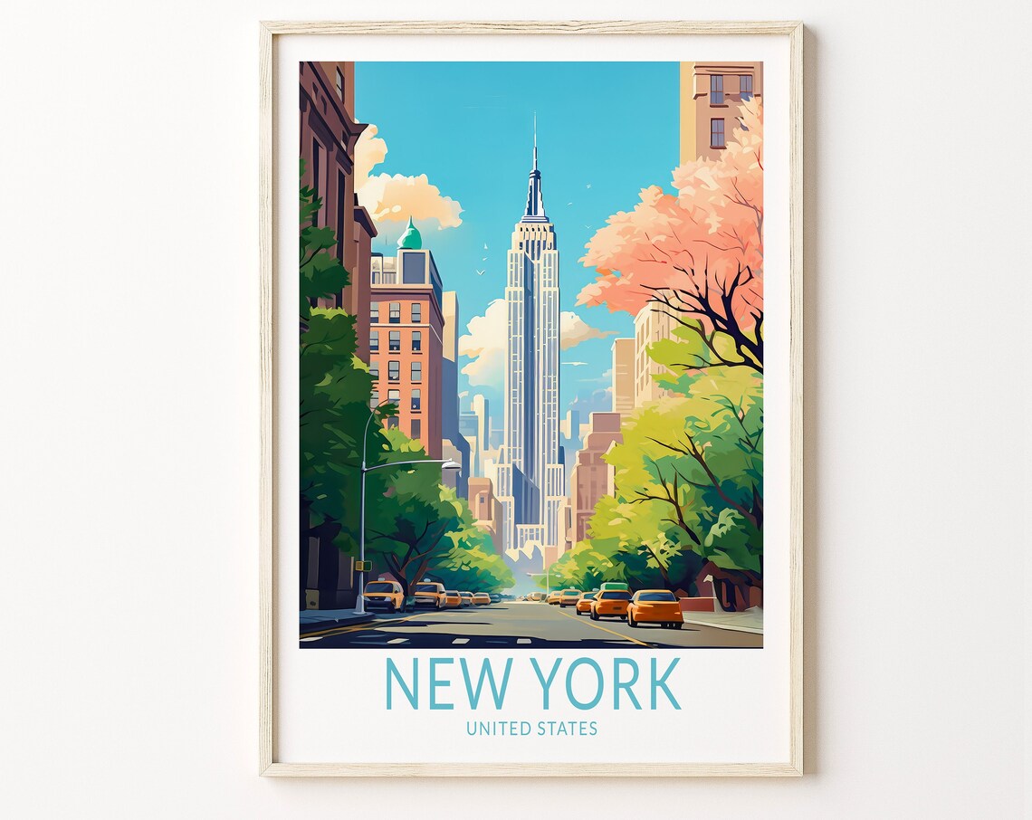 New York Travel Poster, New York City Art Print