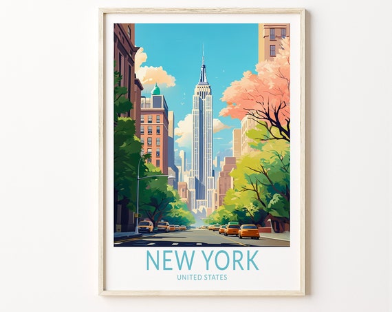 New York Travel Poster, New York City Art Print