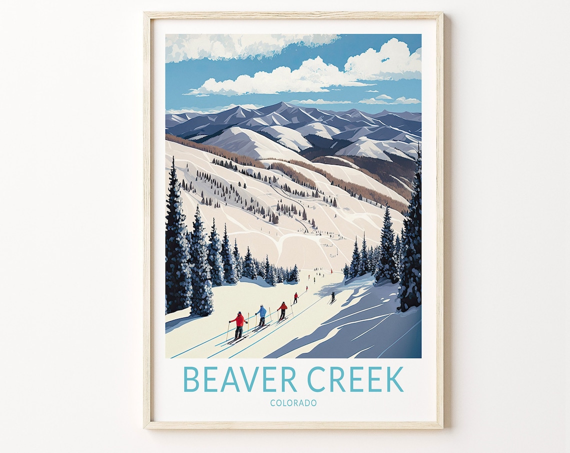 Beaver Creek Colorado Ski Travel Poster, Winter Travel