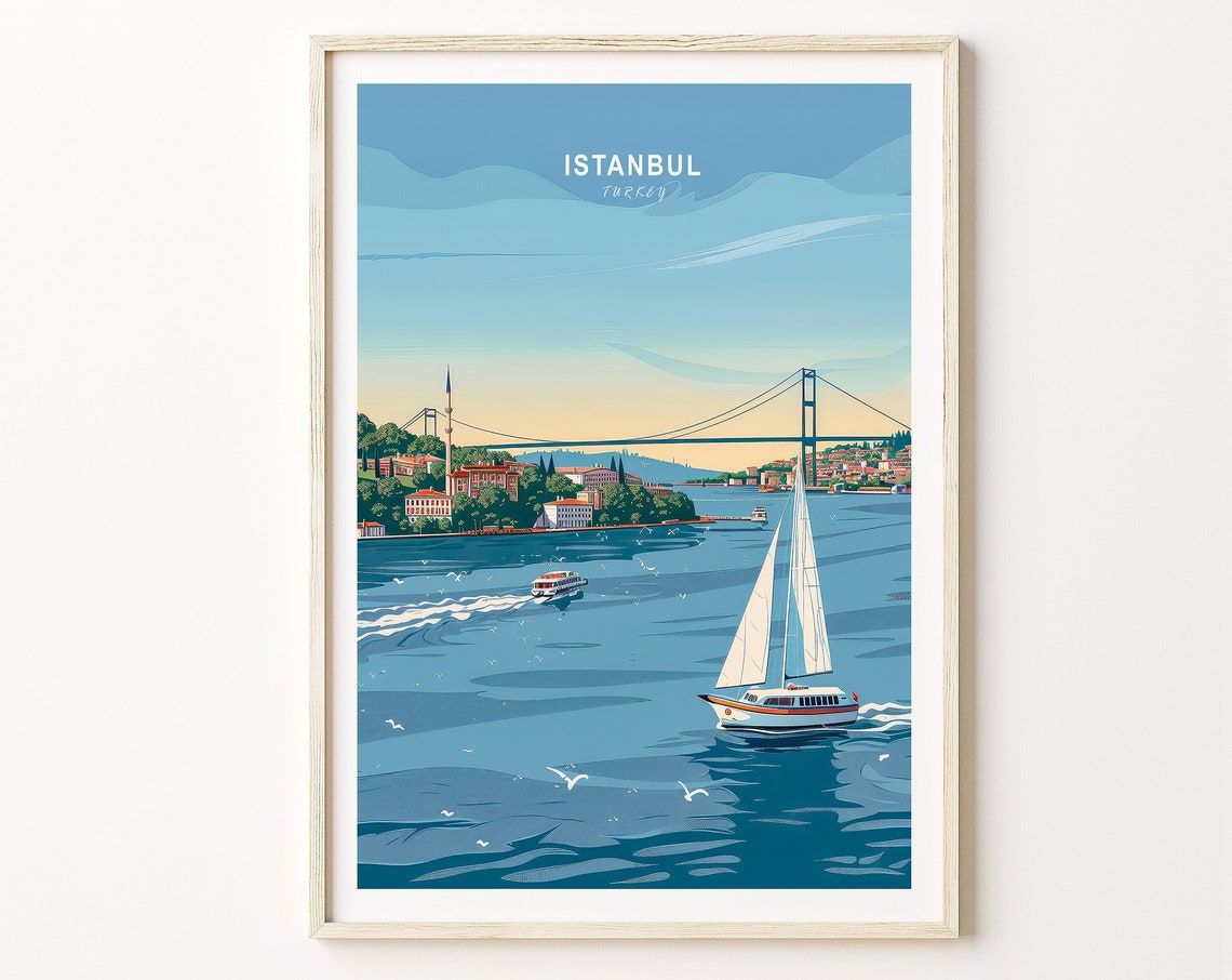 Istanbul Turkey Travel Poster Turkey Travel Wall Art Istanbul City Poster Turkey Travel Gift Historical City Poster