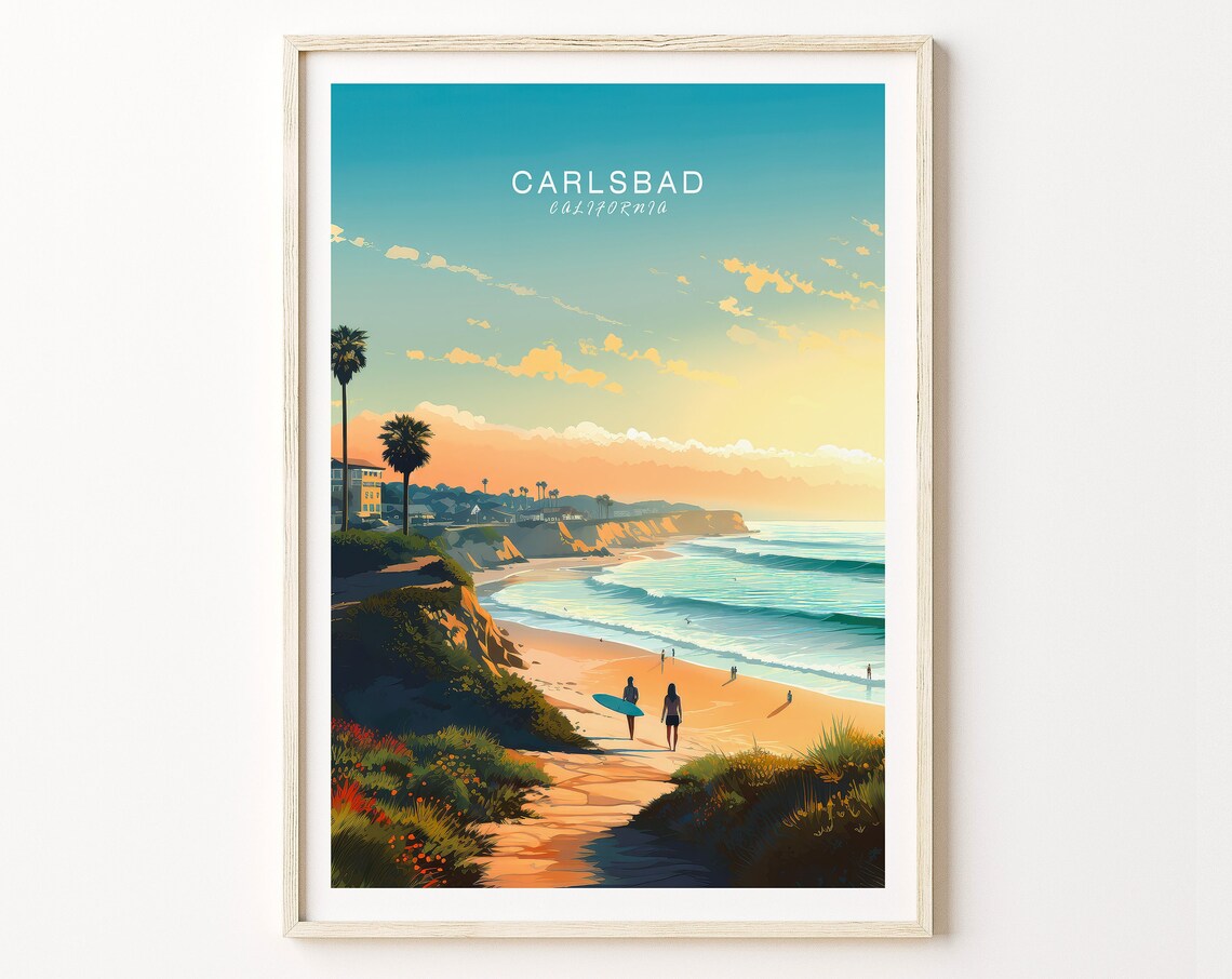 Carlsbad, California Travel Poster, Home Decor