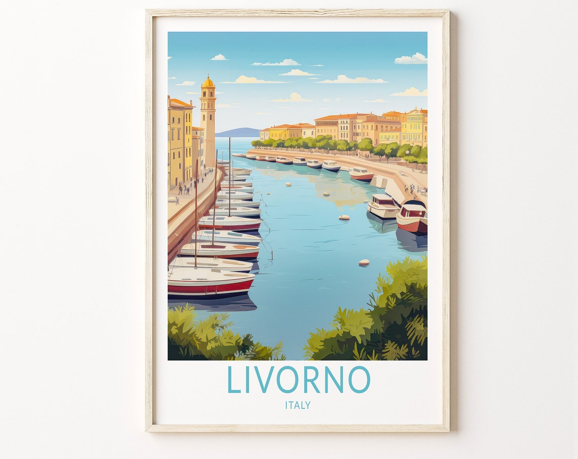 Livorno Italy Travel Print Livorno Travel Art Wall Decor Home Decor Wall Art City Travel Poster Gifts Italy Poster Italy Travel Print