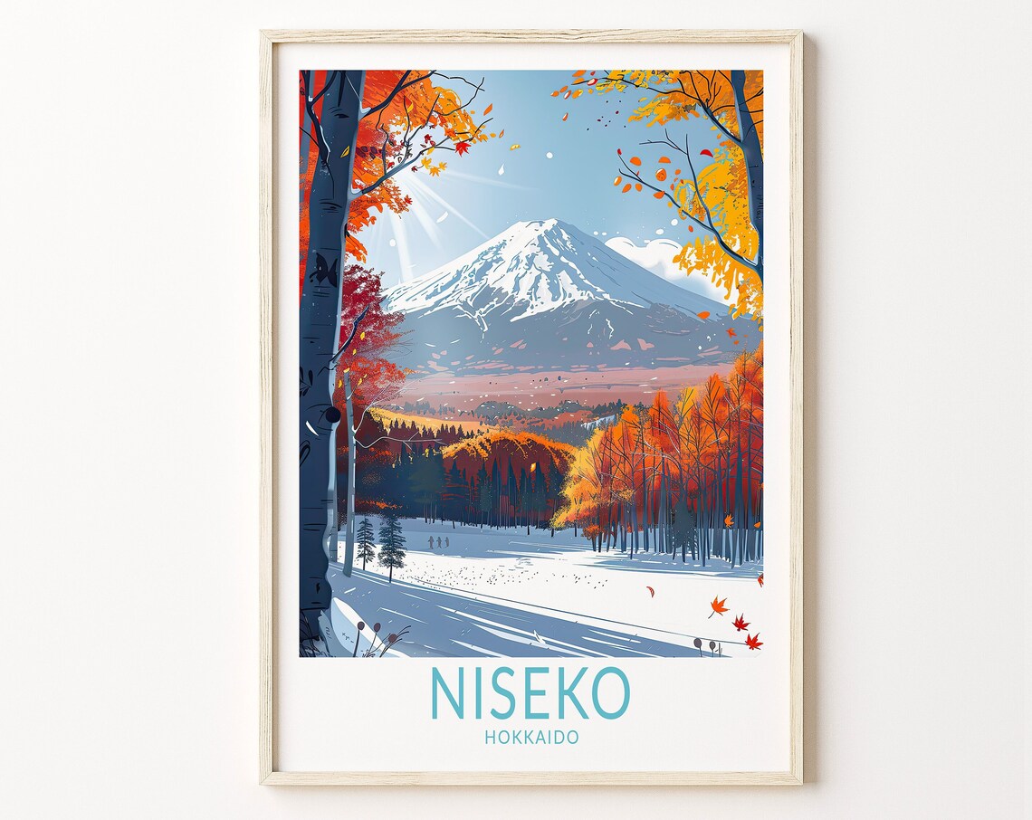 Niseko Travel Poster, Hokkaido Japan Travel Poster
