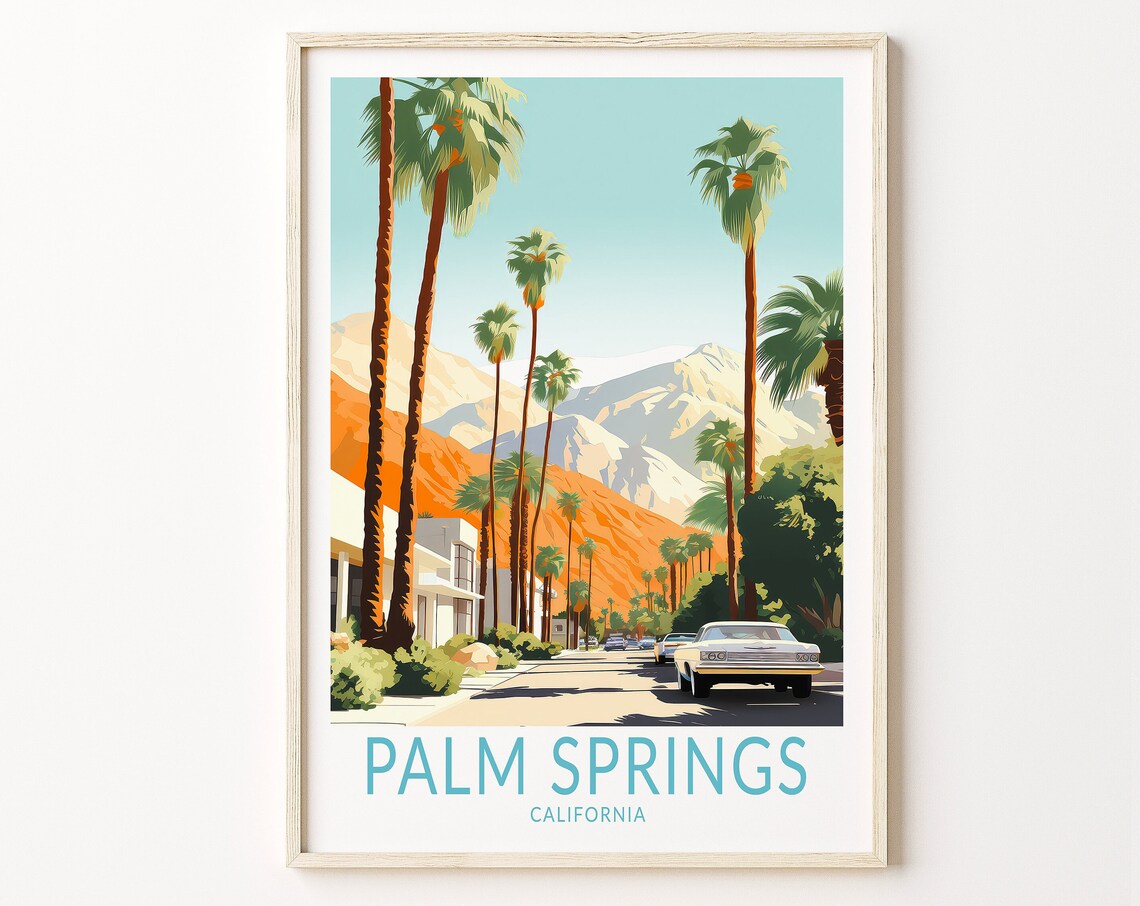 Palm Springs Mid-Century Travel Poster, California