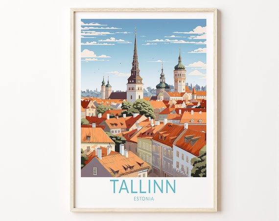 Tallinn Estonia Travel Poster, Europe Travel Poster