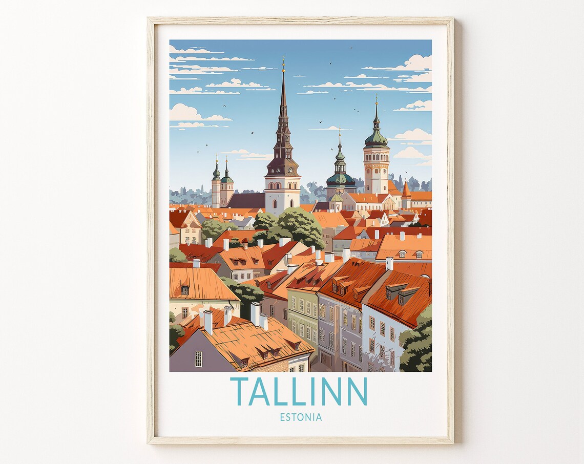 Tallinn Estonia Travel Poster, Europe Travel Poster