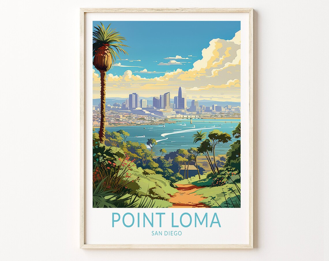 Point Loma San Diego Travel Poster, California Coast