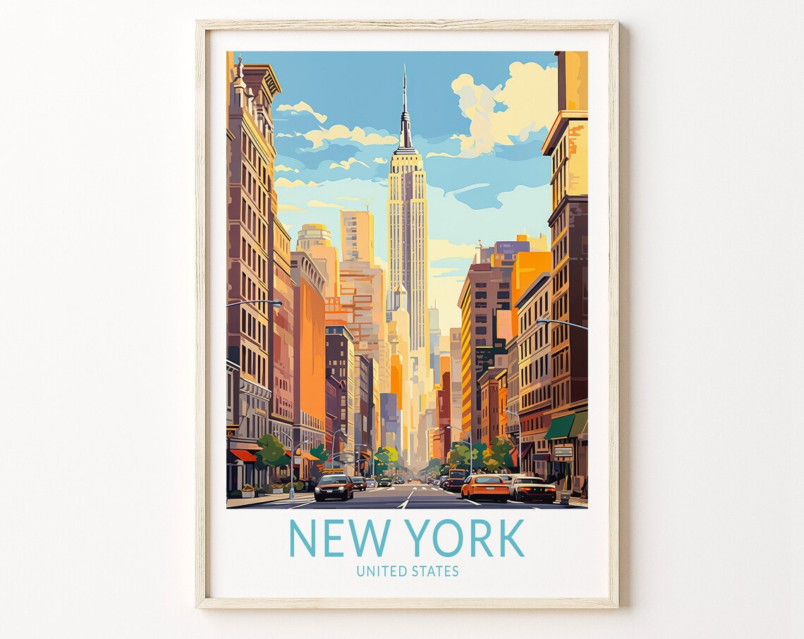 New York Travel Poster, NYC Travel Art Print