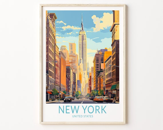 New York Travel Poster, NYC Travel Art Print