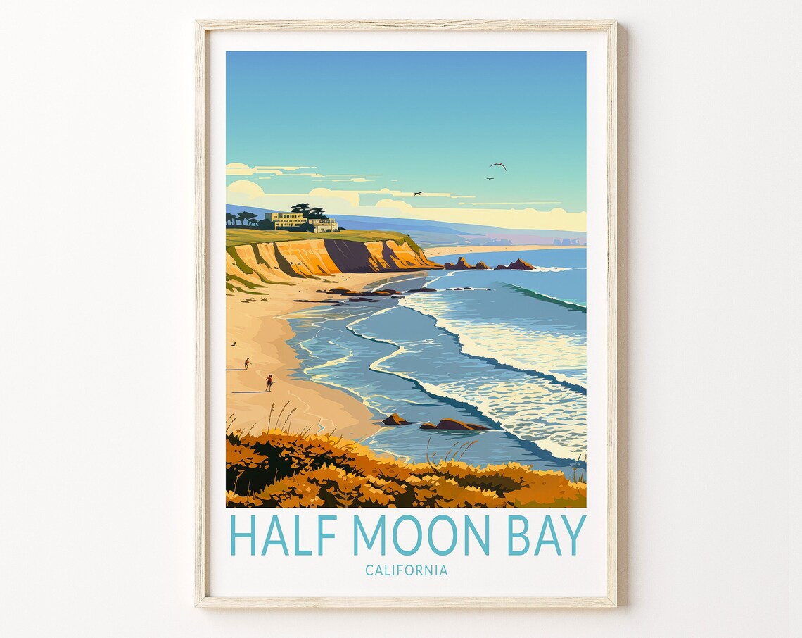 Half Moon Bay, California Travel Poster Print