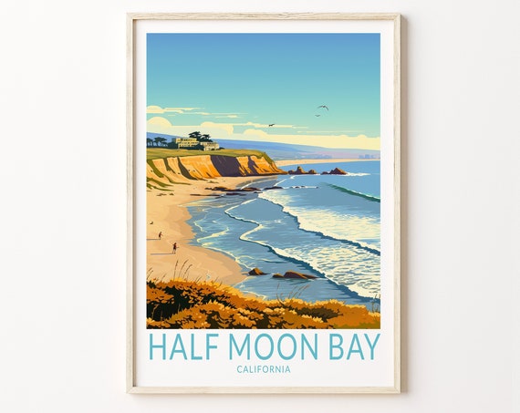 Half Moon Bay, California Travel Poster Print