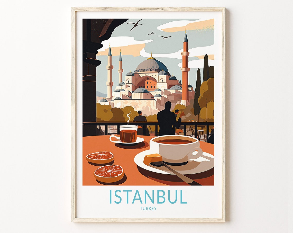 Istanbul City Travel Print Istanbul Turkey Travel Poster Print Istanbul City Wall Art Istanbul Travel Wall Decor Traveler Gift