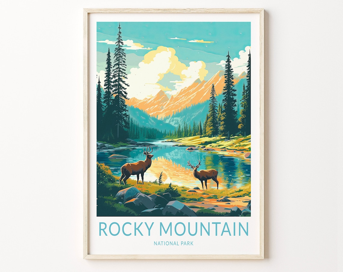Rock Mountain National Park Travel Poster, National Parks