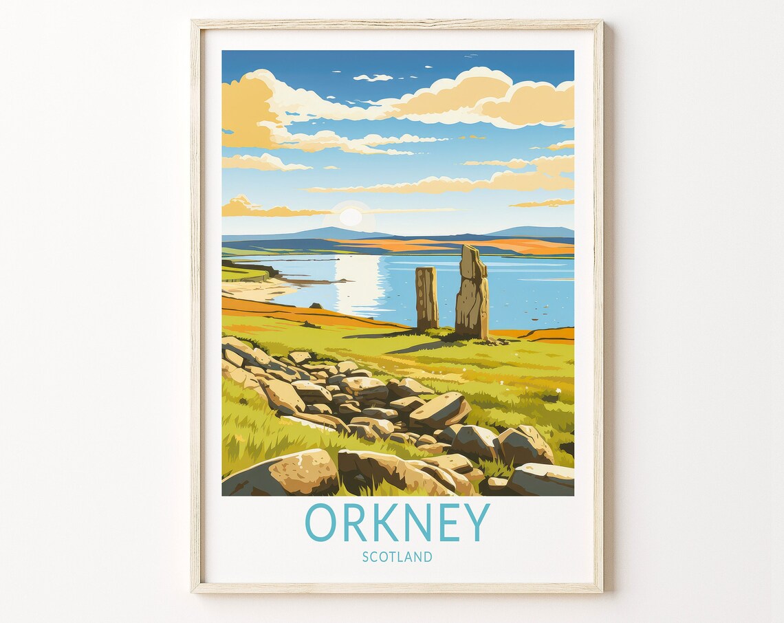 Orkney Travel Poster, Scotland Wall Art Print