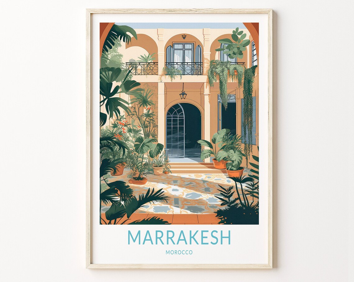 Marrakesh Travel Poster, Morocco Travel Poster