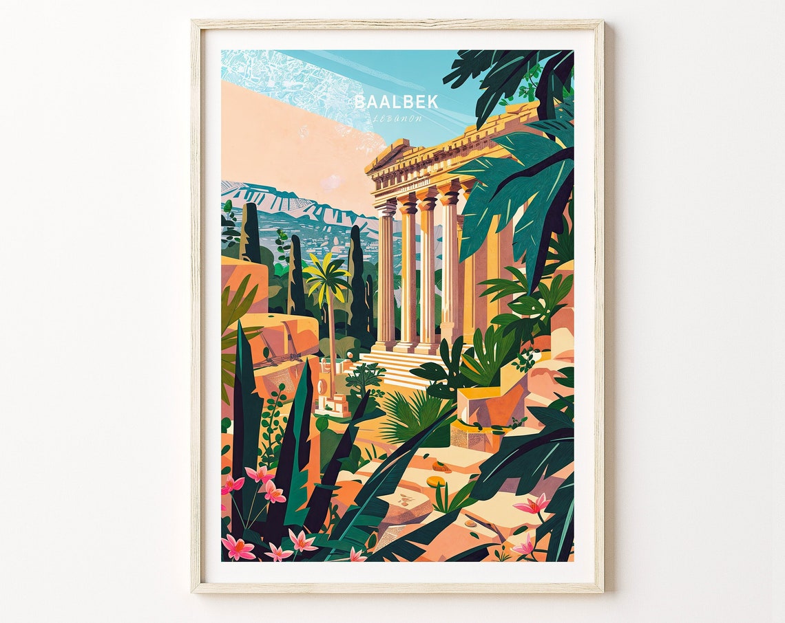 Baalbek Lebanon Poster Lebanon Baalbek Travel Print Lebanon Wall Art Temple Poster Print Personalised Gifts Traveler Gifts