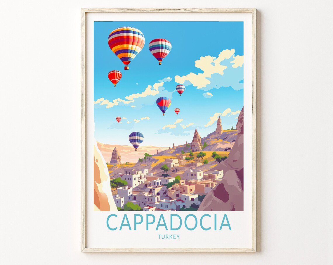 Cappadocia Turkey Travel Poster, City Travel Print