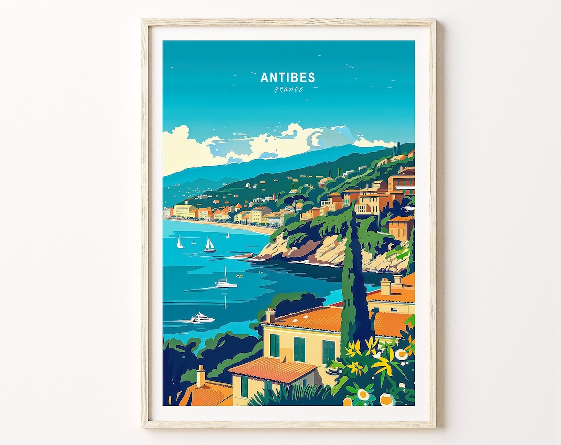 Antibes Travel Poster, France Travel Wall Art