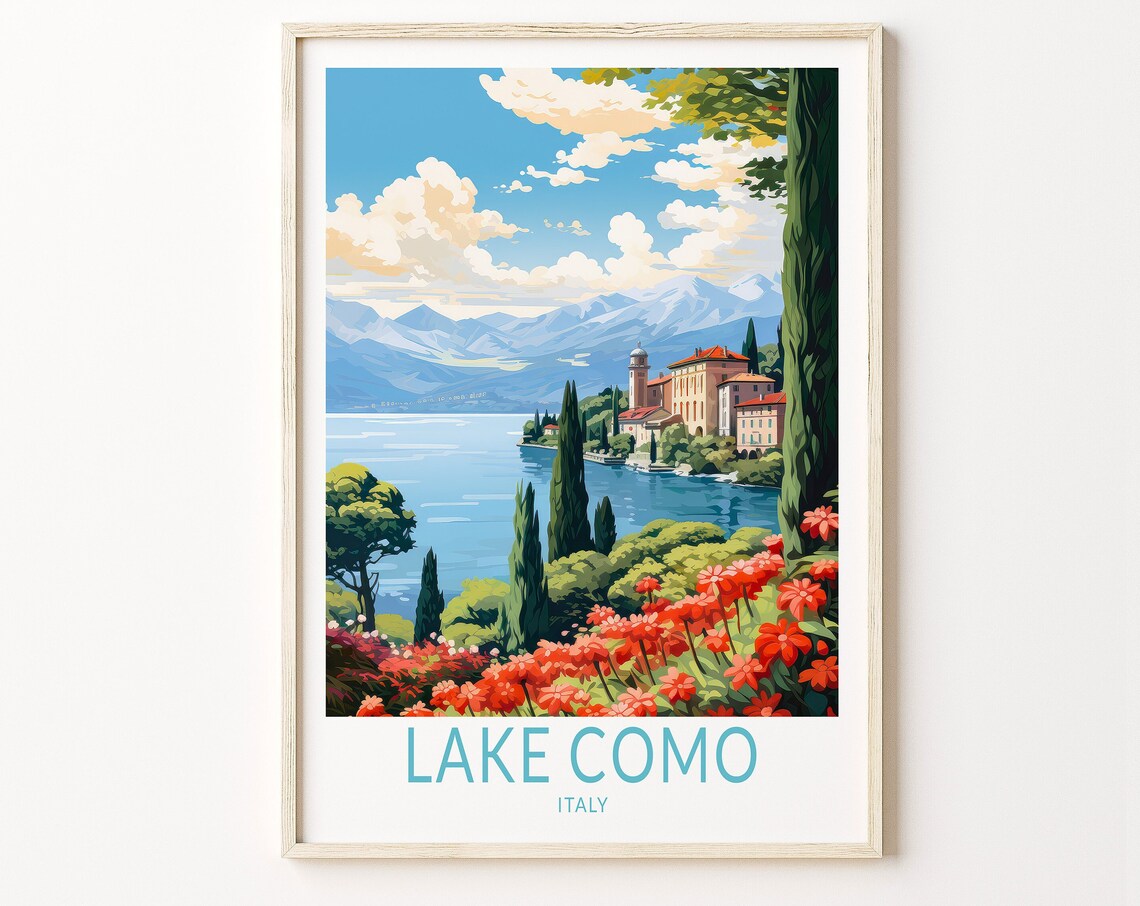 Lake Como Travel Poster, Italy Travel Poster