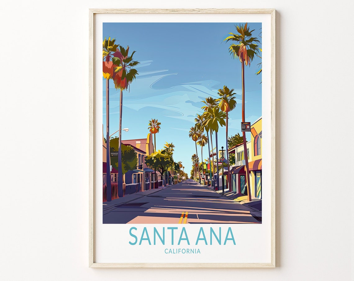 Santa Ana Travel Poster California City Wall Art Decor Santa Ana California Poster Usa Custom Travel Poster Home Decor