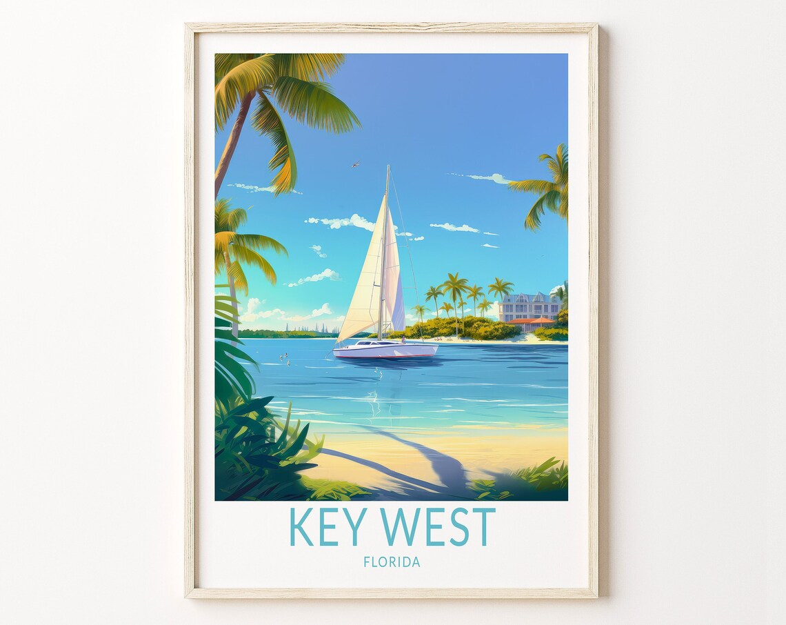 Key West Travel Poster, Florida Travel Wall Art