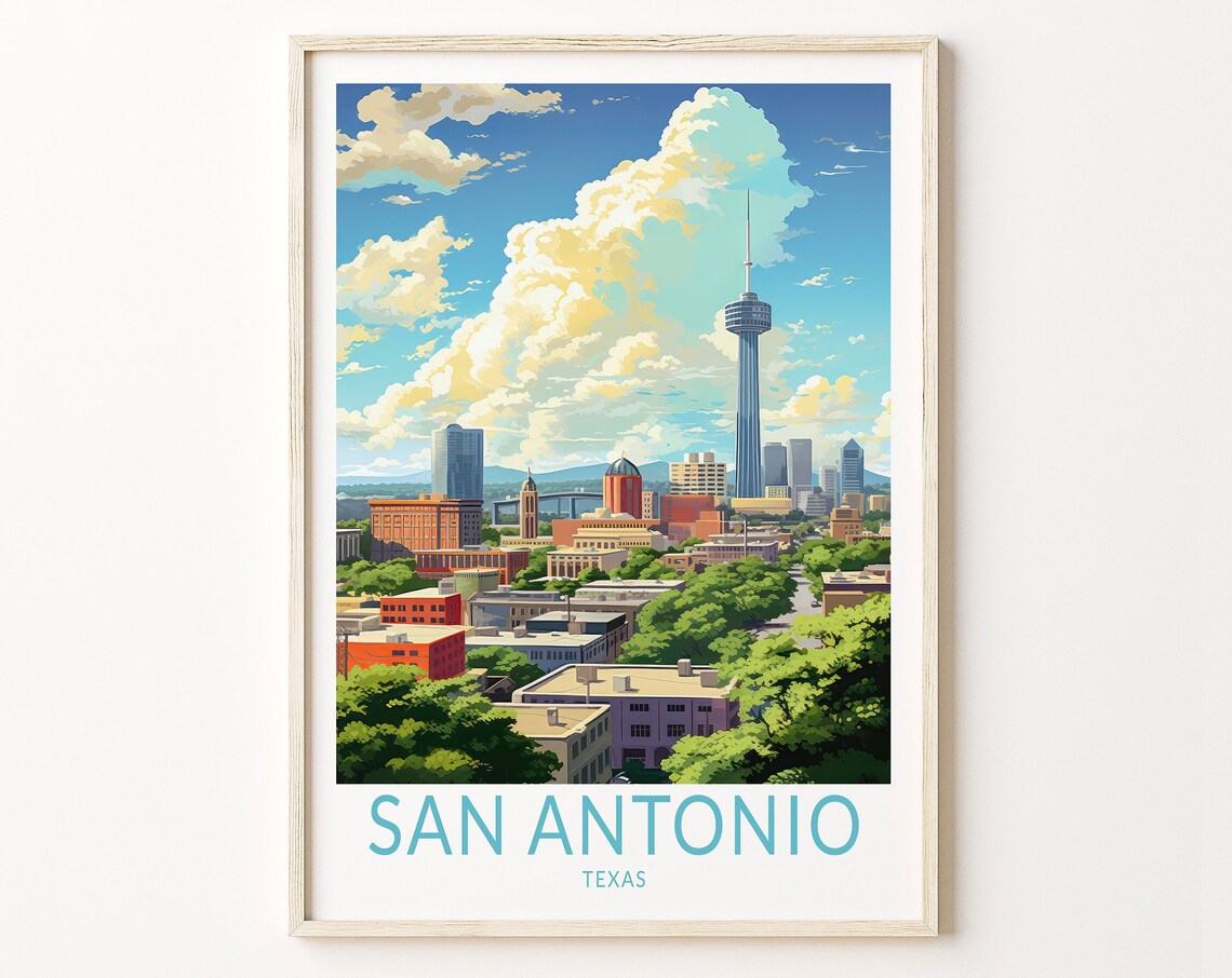 San Antonio Texas Travel Poster, Home Decor